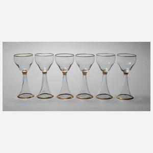 Richard Riemerschmid sechs Südweingläser