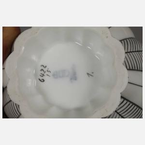 Augarten Wien zwei Mokkatassen und Zuckerdose "Melone"