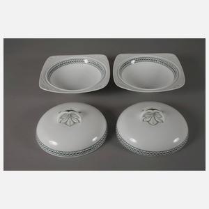 Burgau Speise-Restservice "Dreiblattband-Dekor"