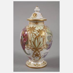 KPM Berlin kleine Deckelvase mit Weichmalerei