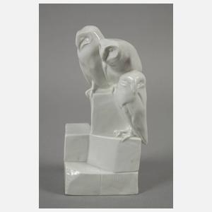 Meissen "Schleiereulen auf Postament"