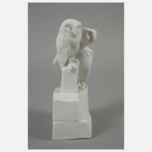 Meissen "Schleiereulen auf Postament"