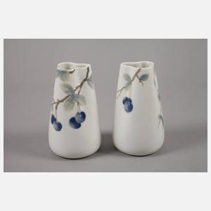 Rosenthal Paar kleine Vasen Pâte sur Pâte-Malerei