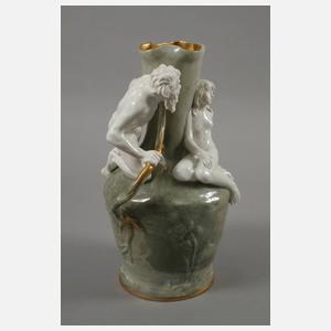 Rosenthal Ziervase mit Figurenstaffage