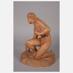 Böhmen Mädchen mit Wiesenblumen