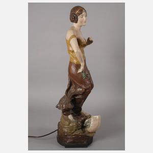 Figürliche Salonlampe mit Meeresschnecke