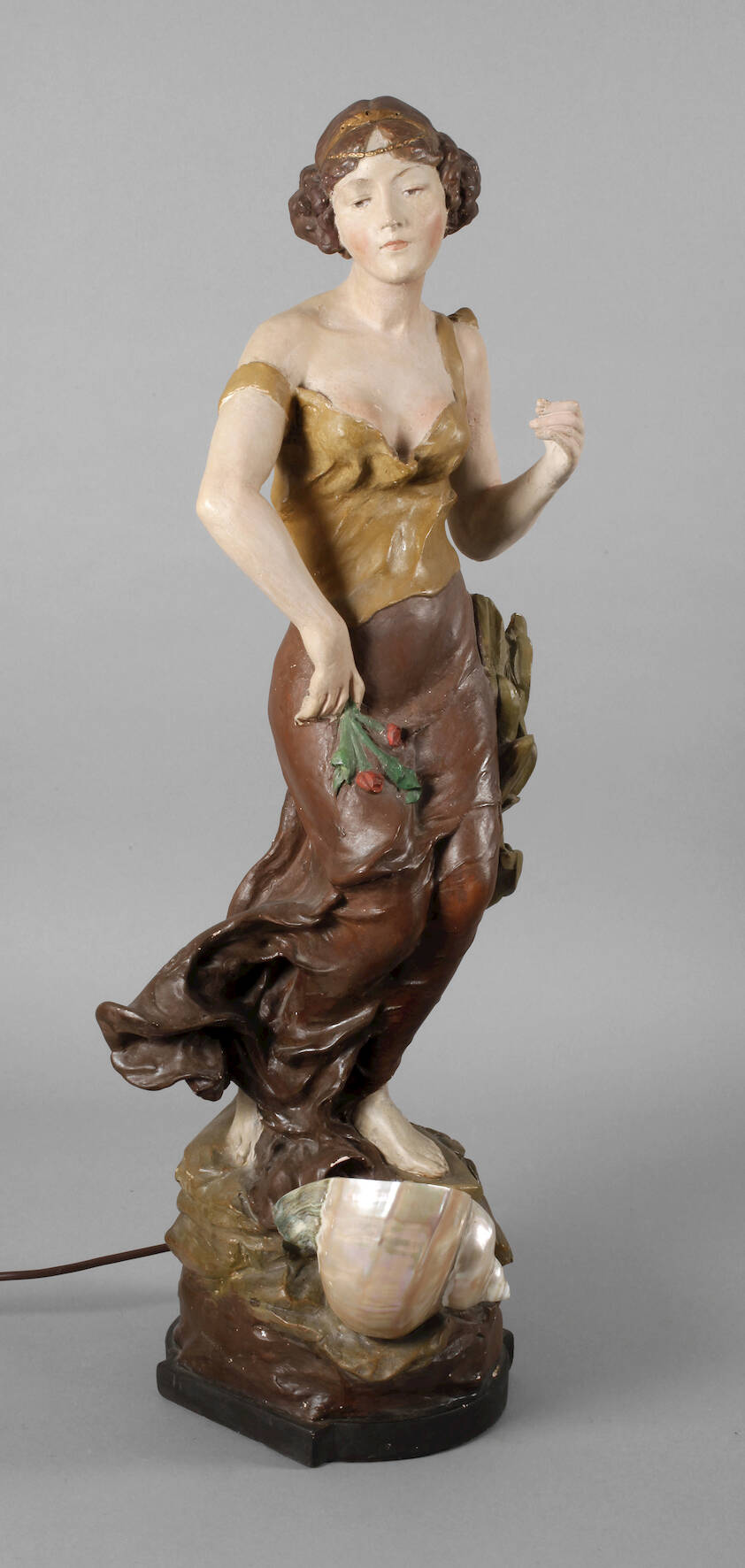 Figürliche Salonlampe mit Meeresschnecke