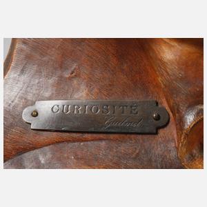 Goldscheider Wien figürlicher Salonspiegel "Neugierige"