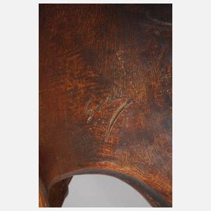 Goldscheider Wien figürlicher Salonspiegel "Neugierige"