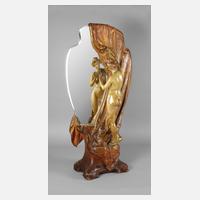 Goldscheider Wien figürlicher Salonspiegel "Neugierige"111