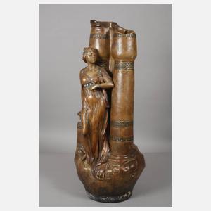 Goldscheider Wien figürliche Salonvase