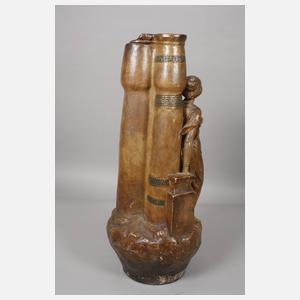 Goldscheider Wien figürliche Salonvase