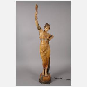 Goldscheider Wien Salonlampe als Fackelträgerin