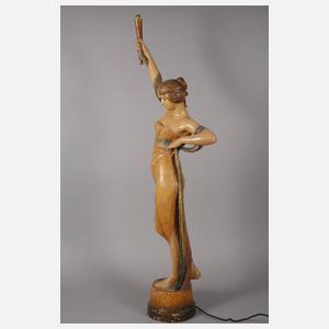 Goldscheider Wien Salonlampe als Fackelträgerin