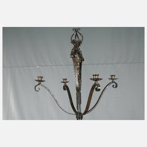 Großer schmiedeeiserner Art déco-Leuchter