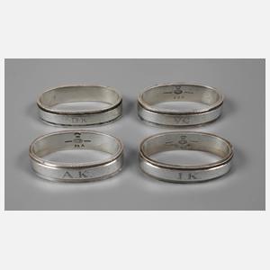 Vier Serviettenringe Georg Jensen