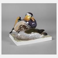 Volkstedt Mandarin-Entenpaar mit DKWV-Plakette111