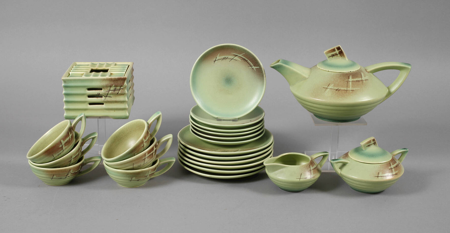 Teeservice Spritzdekor