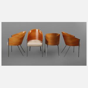 Vier Stühle Philippe Starck