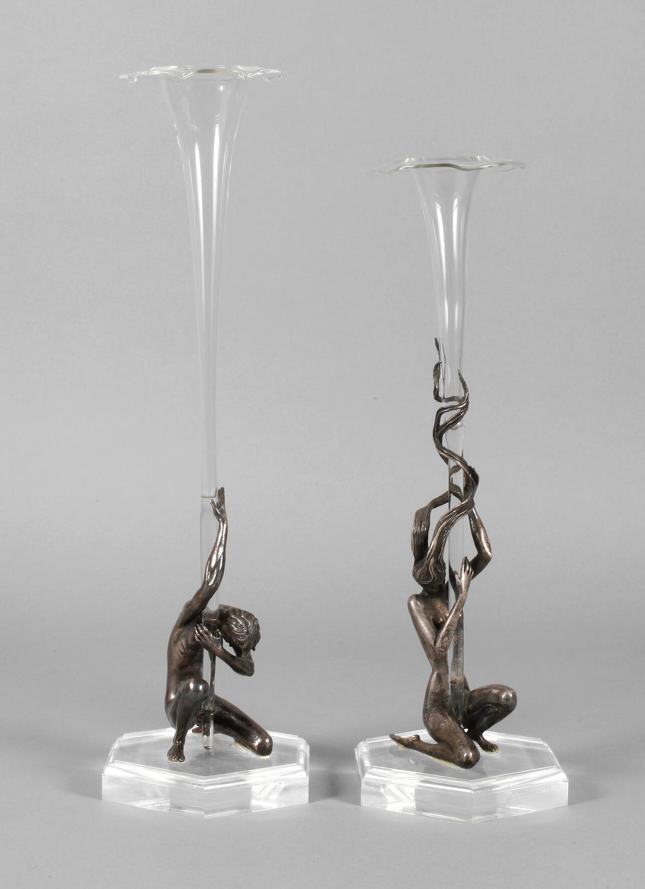 Figürliches Vasenpaar Silber