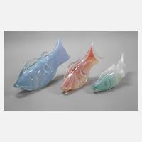 Ermanno Nason drei Fischskulpturen111