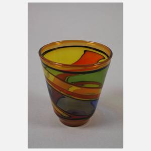 Vier Kunstglasvasen Kurt Wallstab