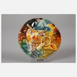 Heinz Werner drei kleine Reliefplatten Jagdhornbläser