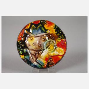 Heinz Werner drei kleine Reliefplatten Jagdhornbläser