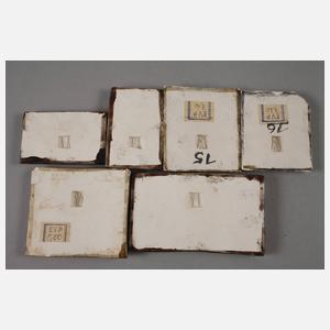 Heinz Werner sechs kleine Reliefplatten Tierdarstellungen