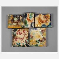 Heinz Werner fünf kleine Reliefplatten Tierdarstellungen111