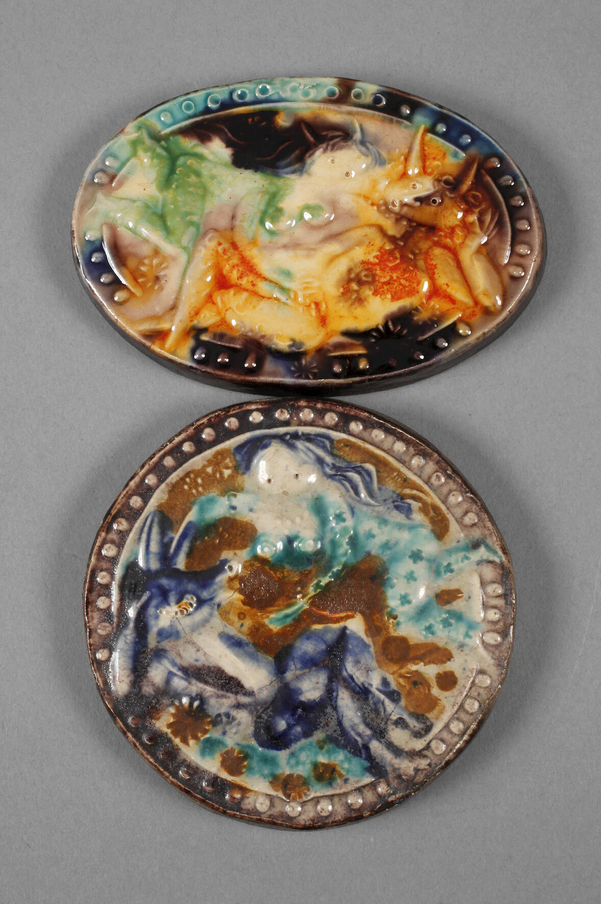 Heinz Werner zwei kleine Reliefplatten Mischwesen