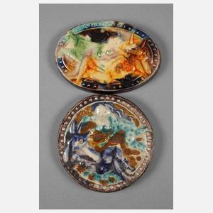 Heinz Werner zwei kleine Reliefplatten Mischwesen