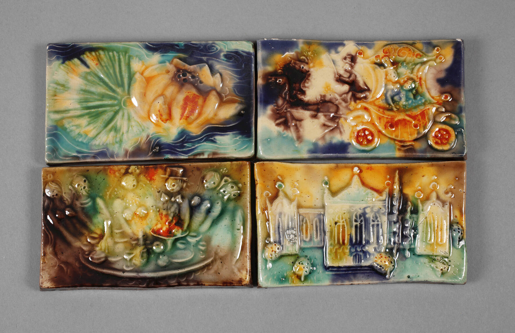 Heinz Werner vier kleine Reliefplatten