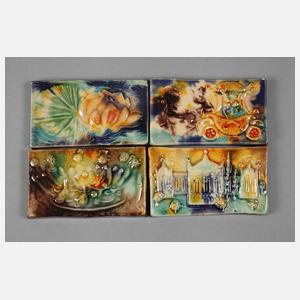 Heinz Werner vier kleine Reliefplatten