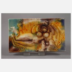 Heinz Werner vier kleine Reliefplatten Erotika