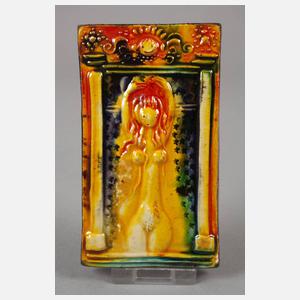 Heinz Werner vier kleine Reliefplatten Erotika