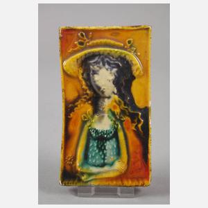 Heinz Werner zwei kleine Reliefplatten Mädchen