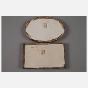 Heinz Werner zwei kleine Reliefplatten Ruhende Frau