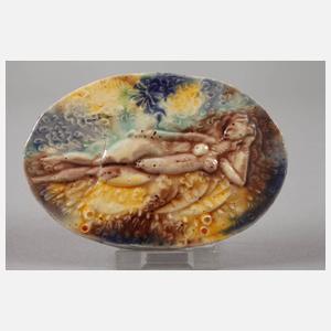 Heinz Werner zwei kleine Reliefplatten Ruhende Frau