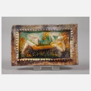 Heinz Werner zwei kleine Reliefplatten Ruhende Frau