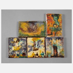 Heinz Werner fünf kleine Reliefplatten