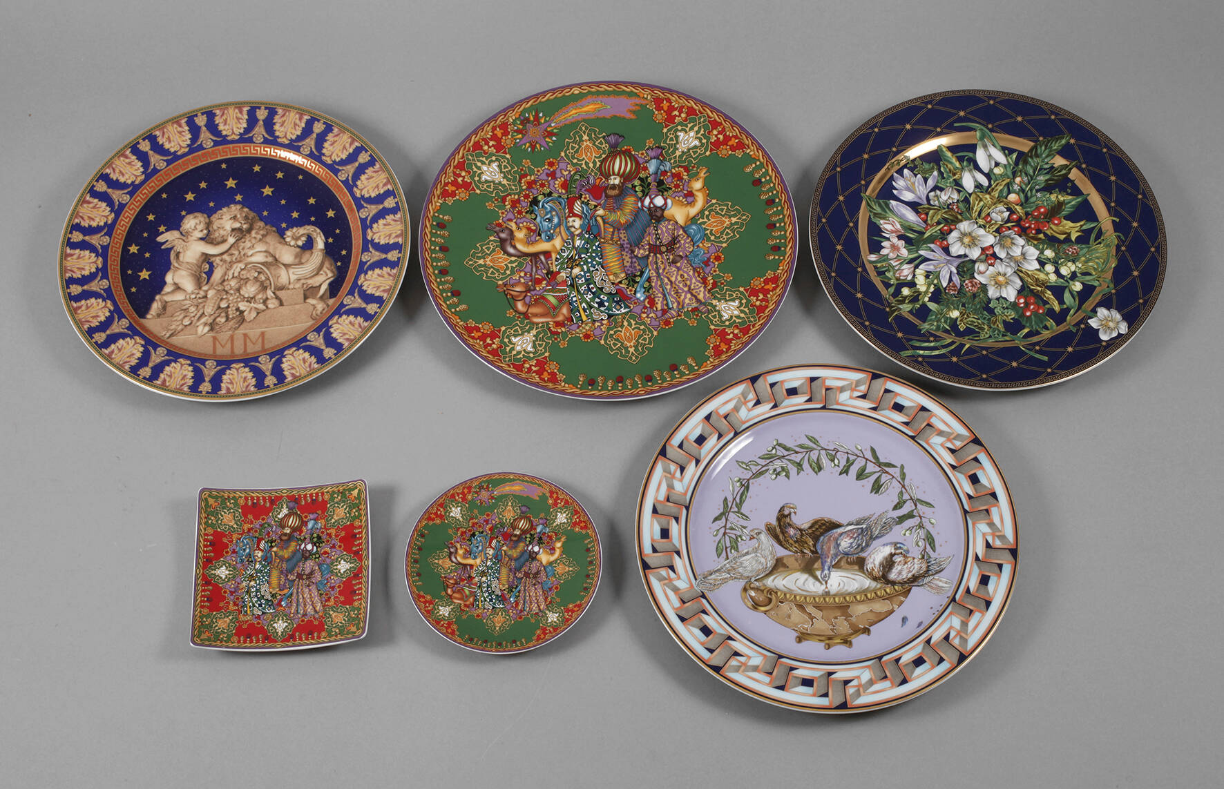 Rosenthal sechs Weihnachtsteller "Versace"