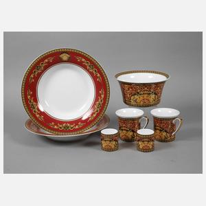 Rosenthal sieben Teile "Versace Medusa red"
