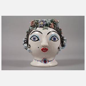 Keramikgefäß in Kopfform