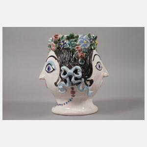 Keramikgefäß in Kopfform