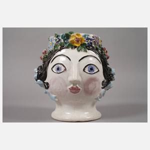 Keramikgefäß in Kopfform