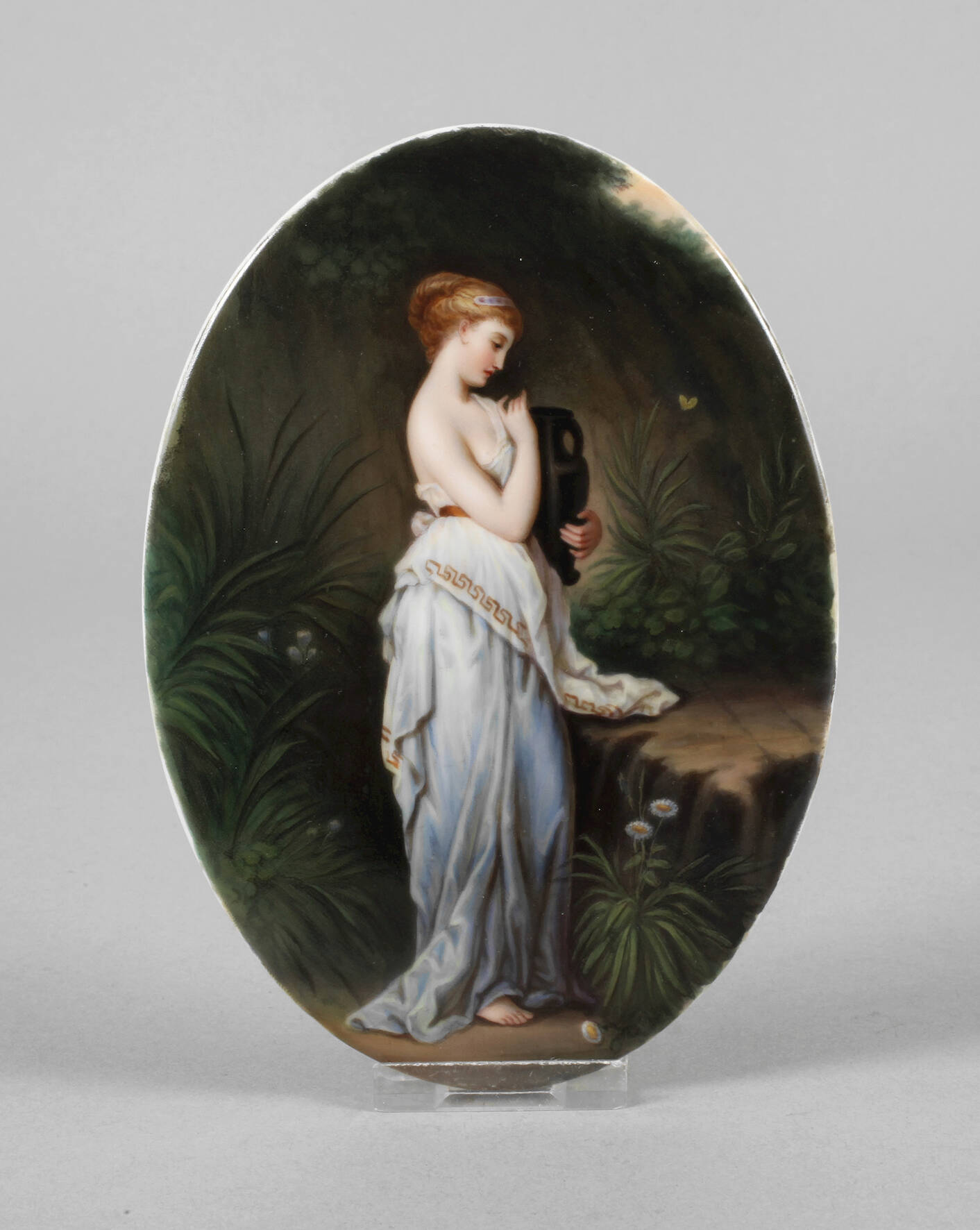 Kleine Bildplatte Mädchen mit Amphore