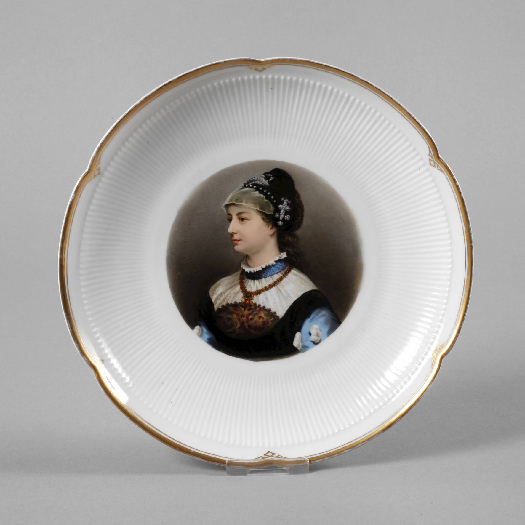 Fraureuth Zierteller mit Frauenportrait