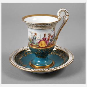 Fürstenberg Sammeltasse mit Watteaumalerei