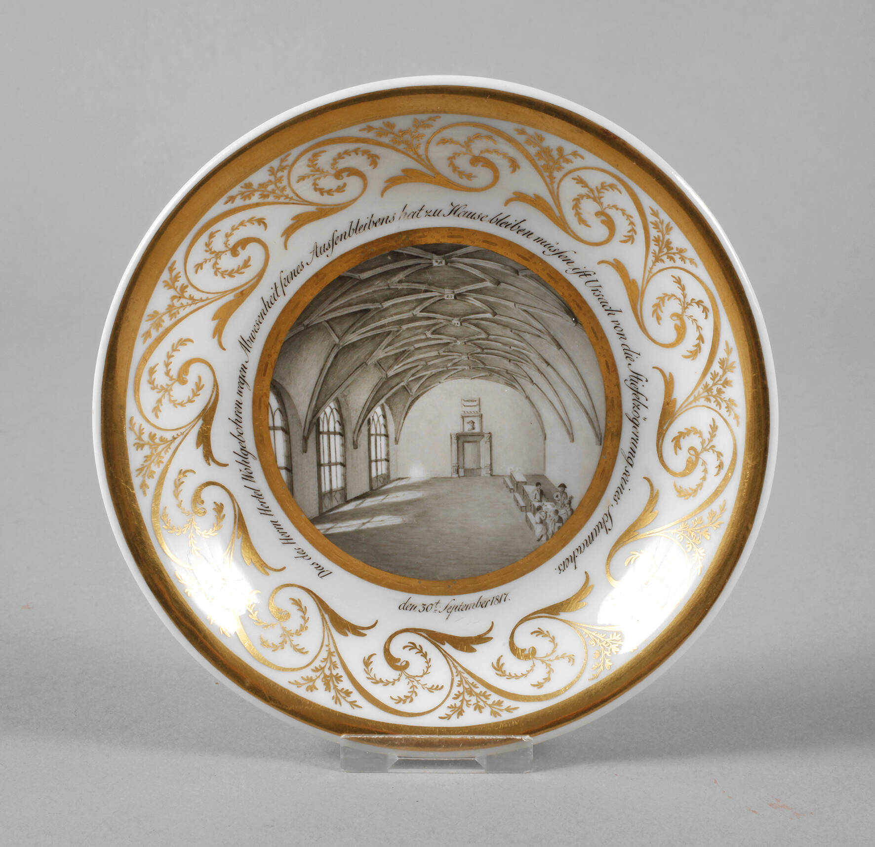 KPM Berlin Untertasse mit Saalansicht